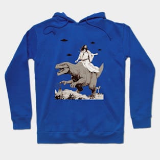 Jesus Riding Dinosaur UFO Funny Hoodie